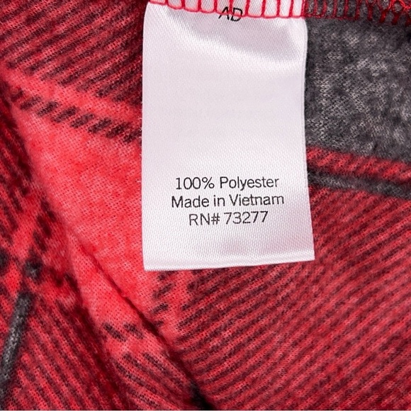 XL SONOMA RED BLACK FLEECE PLAID FLANNEL CASUAL COZY LONG SLEEVE WOMENS - Picture 11 of 12